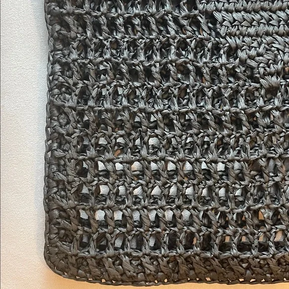 Prada LIKE STRAW BAG Black Crochet Milano Tote - Picture 3 of 7